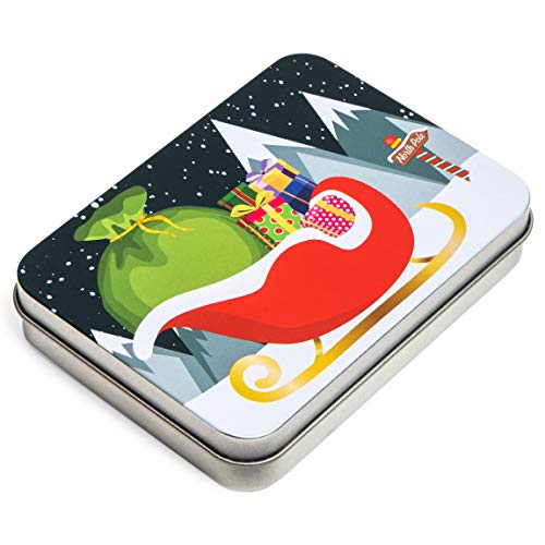 Metal Gift Card Tin Boxes and Lids for Christmas Presents (4.5 x 3.3 In, 6 Pack)