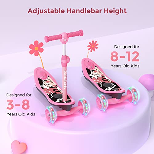 Isinwheel Mini Electric Scooter For Kids Ages 3-12, 3-Wheel Electric Scooter For Toddler Boys/Girls, Electric Kick Scooter For Kids With Long Battery Life, Flashing Led Wheels, 3 Adjustable Height #TOP4