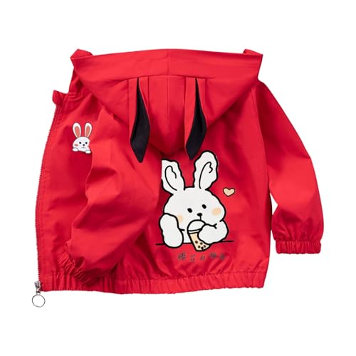 Toddler Cute Bunny Jackets Open Front Zip up Hoodie Coats with Pockets Baby Boys Girls Lightweight Outwear School Tops