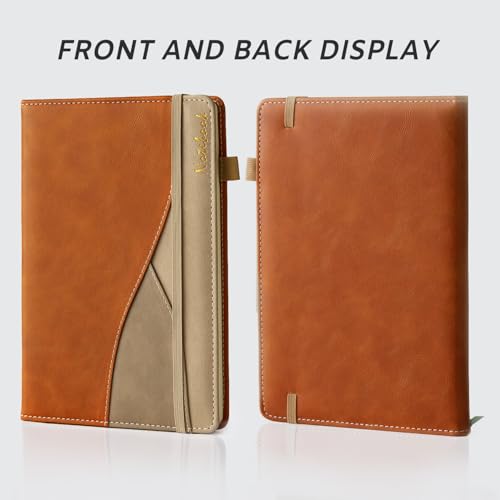 Lined-Journal-Notebook-A5-Hardcover-Notebooks-for-Work-188-Numbered-Pages-100-GSM-Thick-Paper-Leather-Journal-with-Pocket-Medium-College-Ruled-Diary-Notepad-for-Women-Men-School-Office-Brown