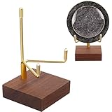 Heclia Walnut Wood Display Stand with Adjustable Metal Arms Small Display Easel Holder Decorative Stand Easel Holder for Displaying Fossil Coral Geodes Rock Mineral Agate Plate Seashell and Photos