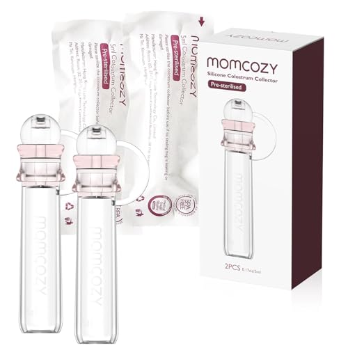 Momcozy Colostrum Collector Kolostrum-Sammler Wiederverwendbarer Muttermilch-Sammler tragbarer Kolostrum-Behälter zum Füttern des Babys Mehrzweck-Sammler BPA-frei 5ml-2St.