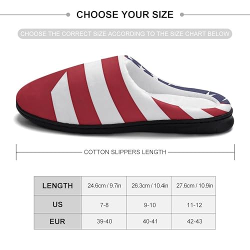 Mexico Flag U.S. Flag Women's Cotton Slippers Indoor Outdoor Slip-on Warm House Shoes with Anti-Skid Rubber Sole2