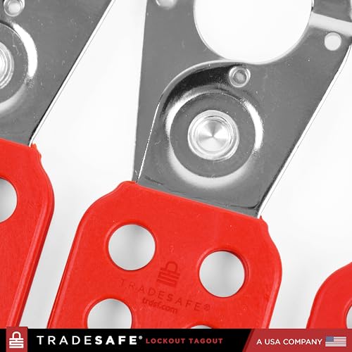 TRADESAFE Lock Out Tag Out Hasp, 6 Pack, Stainless Steel Safety Hasp Lock for Padlocks, Tamper-Proof and Impact-Resistant
