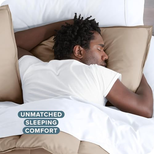 Image of Viewstar Premium Cotton Duvet Cover, King Size 91x101 Inches, 300 Thread Count, Ultra-Soft, Wrinkle-Free, Cotton-Quilt /Comforter Zipper Cover (Beige)