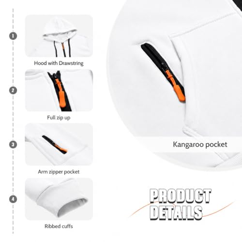 Image of MANTORS Mens Fleece Jackets Contrast Hoodies Lightweight Sweatshirt Color Block Jacket Coats