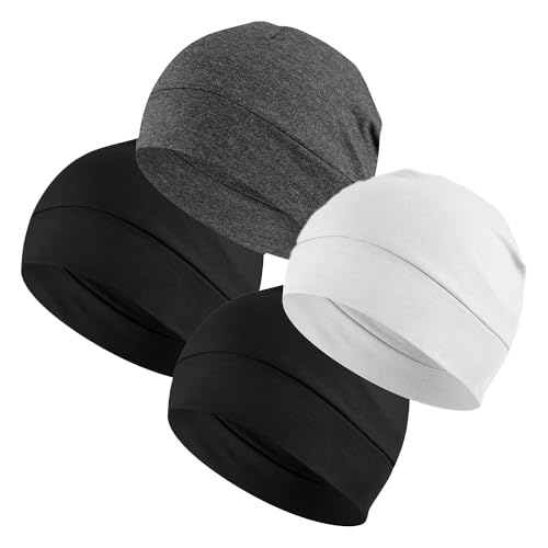Headshion Cotton Skull Caps for Men Women,4-Pack Lightweight Beanie Sleep Hats...