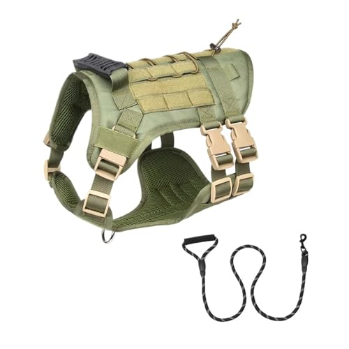Taktisches Hundegeschirr mit Griff und Leinenzubehör, for mittelgroße Hunde Welpen(4,L)