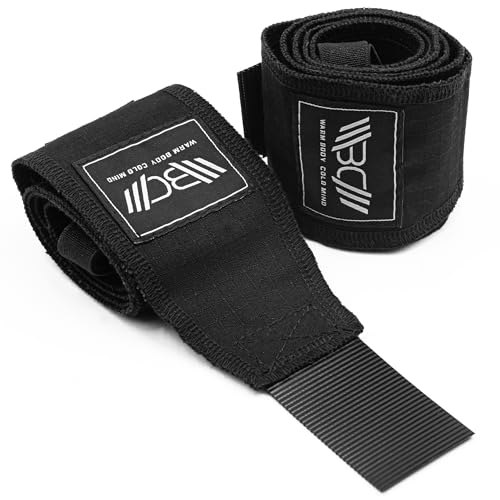Image of WARM BODY COLD MIND - Premium Cotton Weight Lifting Wrist Wraps for Cross Training, Powerlifting, Deadlift, Weightlifting, Gym, Wrist Straps, Workout, Fitness, Heavy-Duty Support