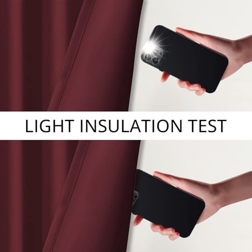 Image of Cloth Fusion 90% Blackout Door Curtains 9 Feet Long Set of 2, Room Darkening Parda with Stainless Steel Grommets for Home Decor (9x4 Feet, Mulberry)