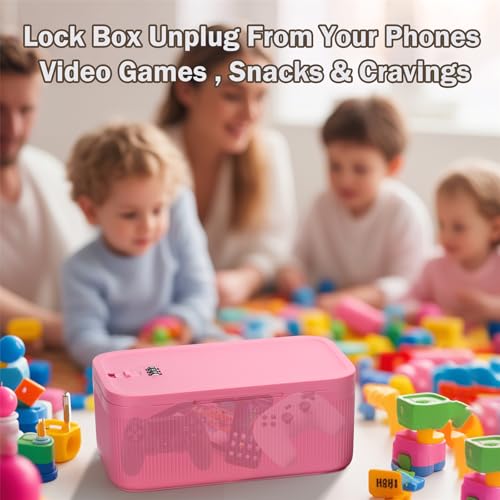 Image of SANIDIKA Lockable Storage Box, Locking Medicine Box, Cell Phone Locked Jail, Food Medical Lockbox, Containers Bin for Personal Refrigerator Home Office Organization Travel Gift,9.25 x 5 x 3.6 (Berry)