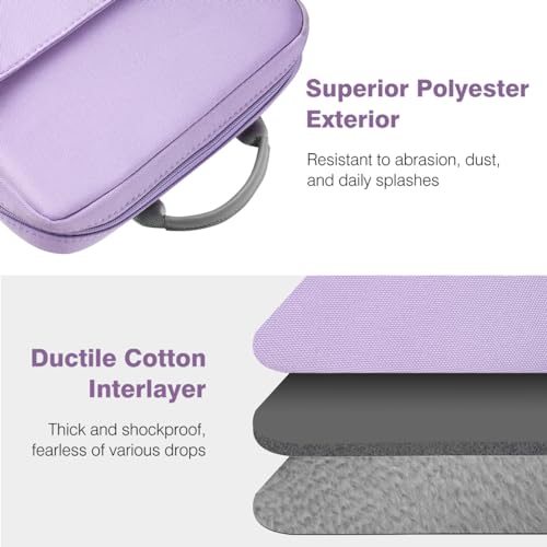 Image of Dadanism 13 Inch Tablet Sleeve Bag with Shoulder Strap & Handle for New iPad Air 13 inch M4 /M3 2026 /2025, iPad Pro 13 inch M5 /M4 2025 /2024, iPad Pro 12.9 inch, Galaxy Tab S10+ /S9 FE+ /S9+ 12.4 inch, Grey Purple