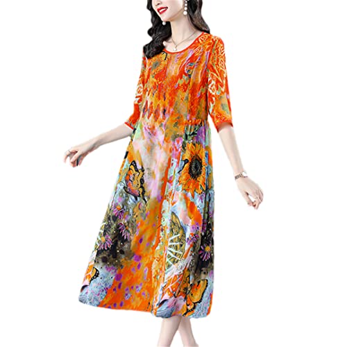 Robe midi en soie de mûrier chic et fluide Hdhdeueh