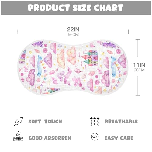 xigua Whimsical Dragon Muslin Baby Burp Cloths Set of 1, Super Soft & Absorbent Burping Rags, Cotton Burp Clothes Shower Gift for Newborn, Baby Girls and Boys4