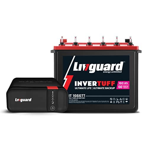 Livguard | 900VA/12V Pure Sine Wave Inverter | 160Ah Tall Tubular Battery | Inverter & Battery Combo for Home, Small Shops & Offices | Best in Class Warranty & Free Installation
