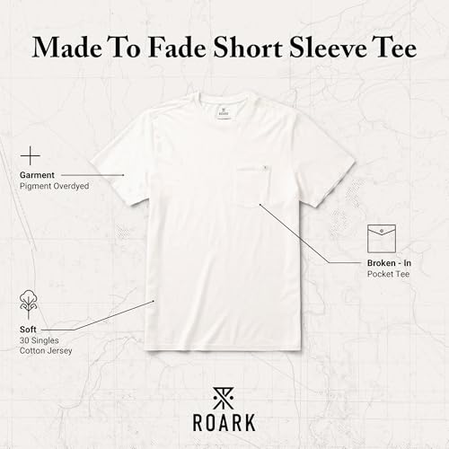 Roark Made to Fade Men’s T-Shirt - 100% Cotton, Lightweight Crew Neck Tee, Pigment Dyed Vintage Look, Casual & Everyday Wear2