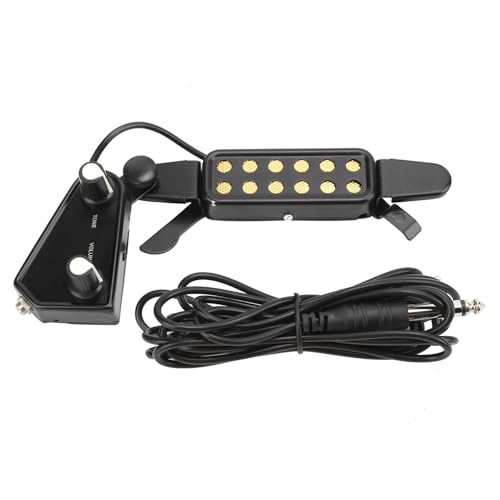 Nutriess Acoustic Guitar Electric Transducer Soundhole Pickup Preamplifier with Volume Control Black for Enhanced Sound Quality