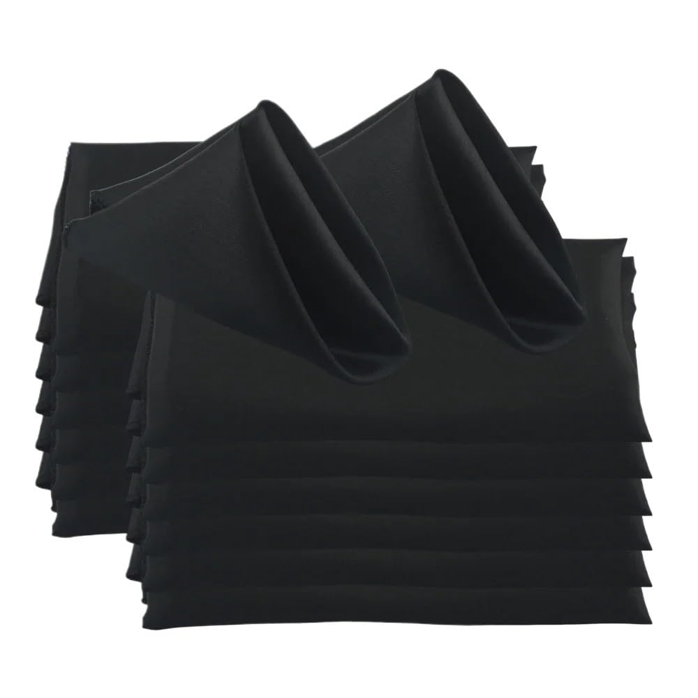 Eamrfvqt Black Satin Dinner Napkins, Ester Satin Dinner Napkins 50Pc 30X30cm Multicolor Wedding Party