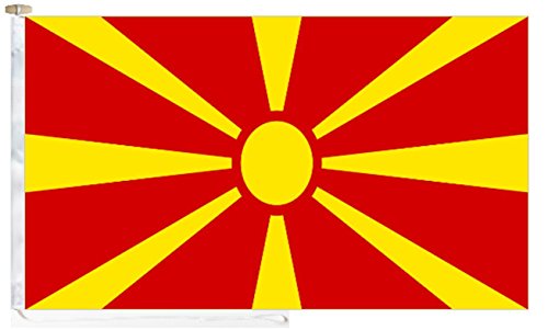 Macedonia Courtesy Boat Flag - Roped & Toggle (91cm x 45cm (1 yard))