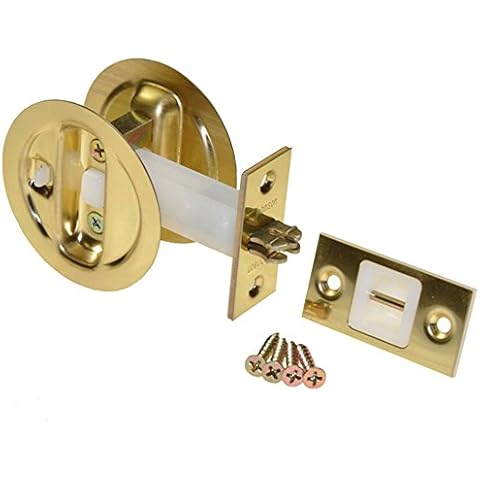 Johnson Hardware Brass Pocket Door Privacy Lock Cover