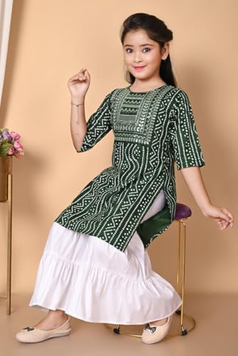 Image of Indian Traditional Dress for Baby Girl Kids Kurti and Sharara