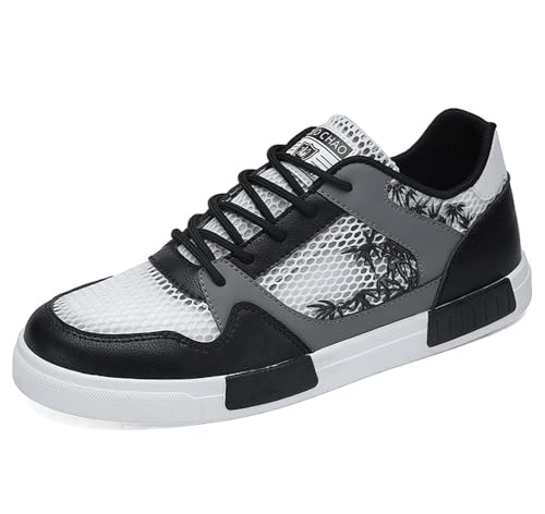 Image of Men's Fashion High Top Chinese Style Skate Sneakers Stylish Comfortable Skateboarding Road Running Walking Shoes