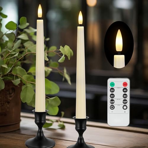 Flameless Taper Candles with Remote Flickering Battery Operated Candles