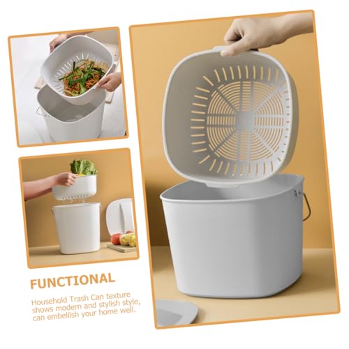 Bote de basura para cocina plástico resistente y compartimentos duales miniatura 5