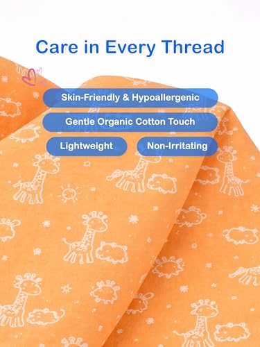 Image of Kidbea Organic Cotton Baby Bib, Adjustable Snap Closure Soft Absorbent Feeding Bibs Apron for Newborns & Infants Child With Cute Prints | Reusable Baby Essential