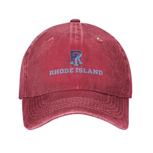 Uri University of Rhode Island Rams Hat Adult Adjustable Classic Washed Casquette Cap Hat Baseball Cap for Man Woman Red