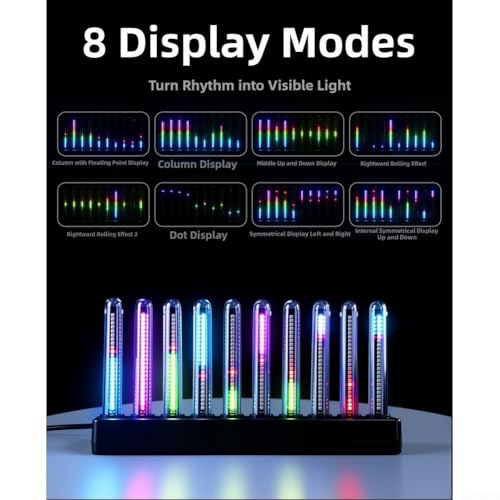 Audio LED RVB rythmique avec 8 styles d'affichage dynamique - 4