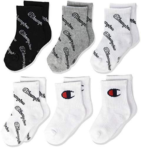 Image of Champion Kids' Kids' 6-pack Crew Socks With Color and Size Options