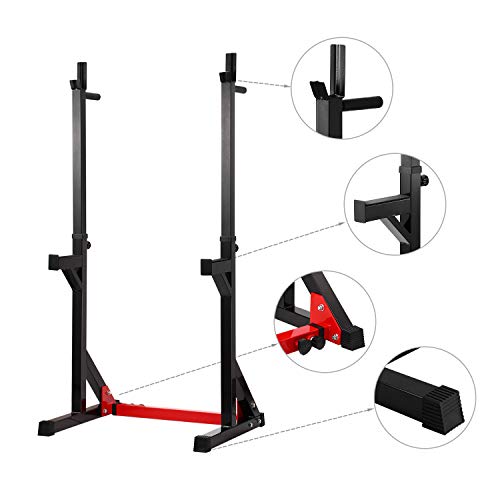 Lanmu2020 Barbell Rack 550LBS Max Load Adjustable Squat Stand Dipping Station Gym Weight Bench Press Stand… - Image 4
