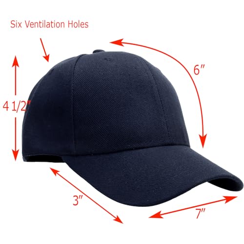 Image of Falari Wholesale Bulk Lot 12-Pack Baseball Cap Adjustable Size Plain Blank Solid Color