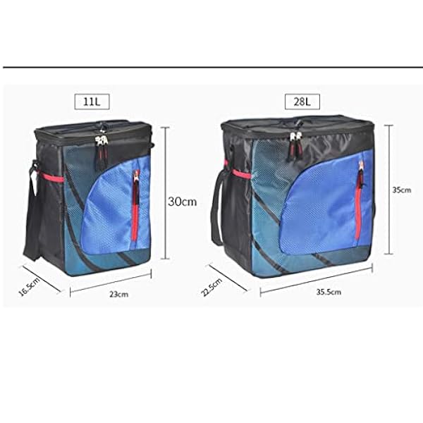 Ryggsäck Ryggsäck Picknickväska Stor isoleringsväska Ice Pack Aluminiumfolie Vattentät väska Outdoor (Color : Blue,White, Size : 23x16.5x30cm)