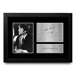 HWC Trading FR A4 John Lennon Beatles Cadeaux Imprimé Signé Autographe Photo pour les fans de musique – A4 Encadré - Les Beatles, Paul McCartney, John Lennon, RIngo Starr, George Harrison
