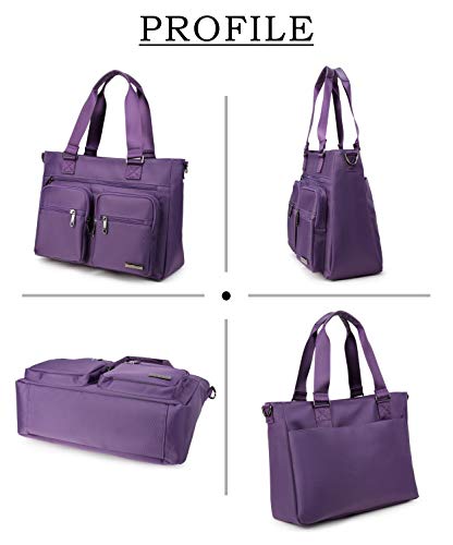 Water Repellent Nylon Shoulder Bag Handbag Laptop Tote Travel Work School Clinic Nurse Tote (Lavender)4