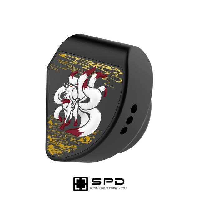 AEsmart - Kinera Celest Gumiho 10mm SPD PLANARs Driver + 1BA In-Ear Mопitоr Earphone 0.78mm 2-pin 3.5mm Unique Nine-Tailed Design (Black With Logo)