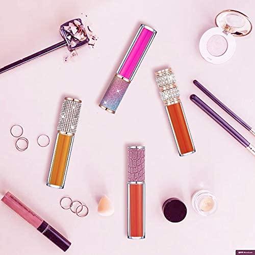 Amorix 20 Pack Diamond Lip Gloss Tubes With Wand 5Ml Empty Rhinestone Cute Lipgloss Bottles/Containers Crystal Lip Gloss Supplies Kit + 2Pcs Syringes + Labels For Diy Lip Gloss Base #TOP5