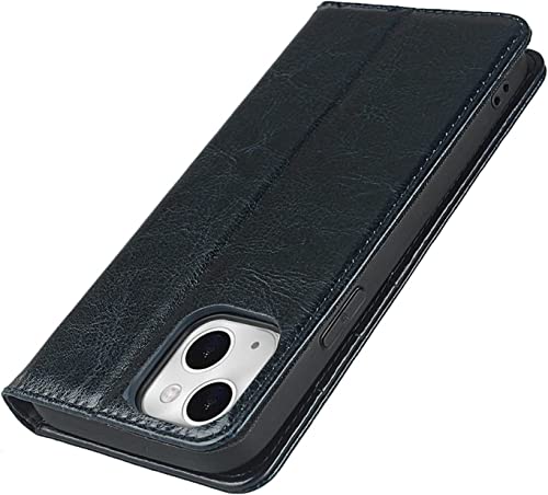 Étui portefeuille iPhone 13 Pro noir en cuir PU avec porte-cartes