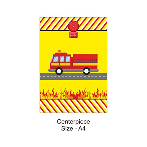 Image of PRETTY UR PARTY Fire Truck Party Decorations Kit - 80 Pcs Includes Banner,Balloons,Thank You,Centerpiece,Danglers,Fire Truck Birthday Party Supplies,Birthday Party Decor,Birthday Banner For Boys Kids