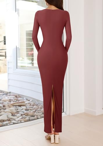 PRETTYGARDEN Bodycon Maxi Dress 2025 Fall Floral Long Sleeve Sexy Mesh Cocktail Wedding Guest Long Dresses4