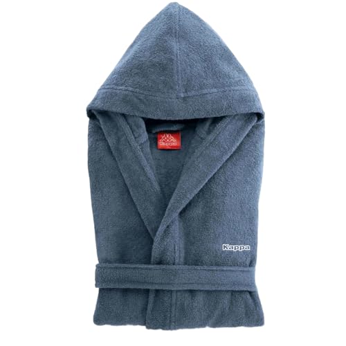 KAPPA Morbido Accappatoio 360 gr con Cappuccio 100% Cotone Uomo Donna Spugna (S/M)