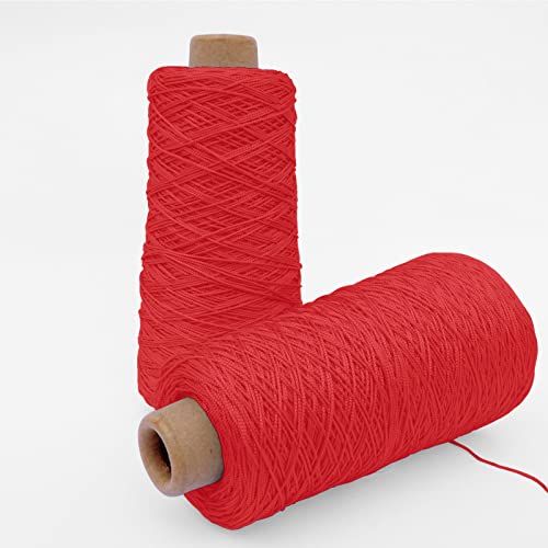 TEXTEX = Cuquillo Chain Thread. Yarn for Knitting and Crochet. Composition 100% Rayon. 1 Cone of 200grs and 600mts (Poppy Red) - Image 4