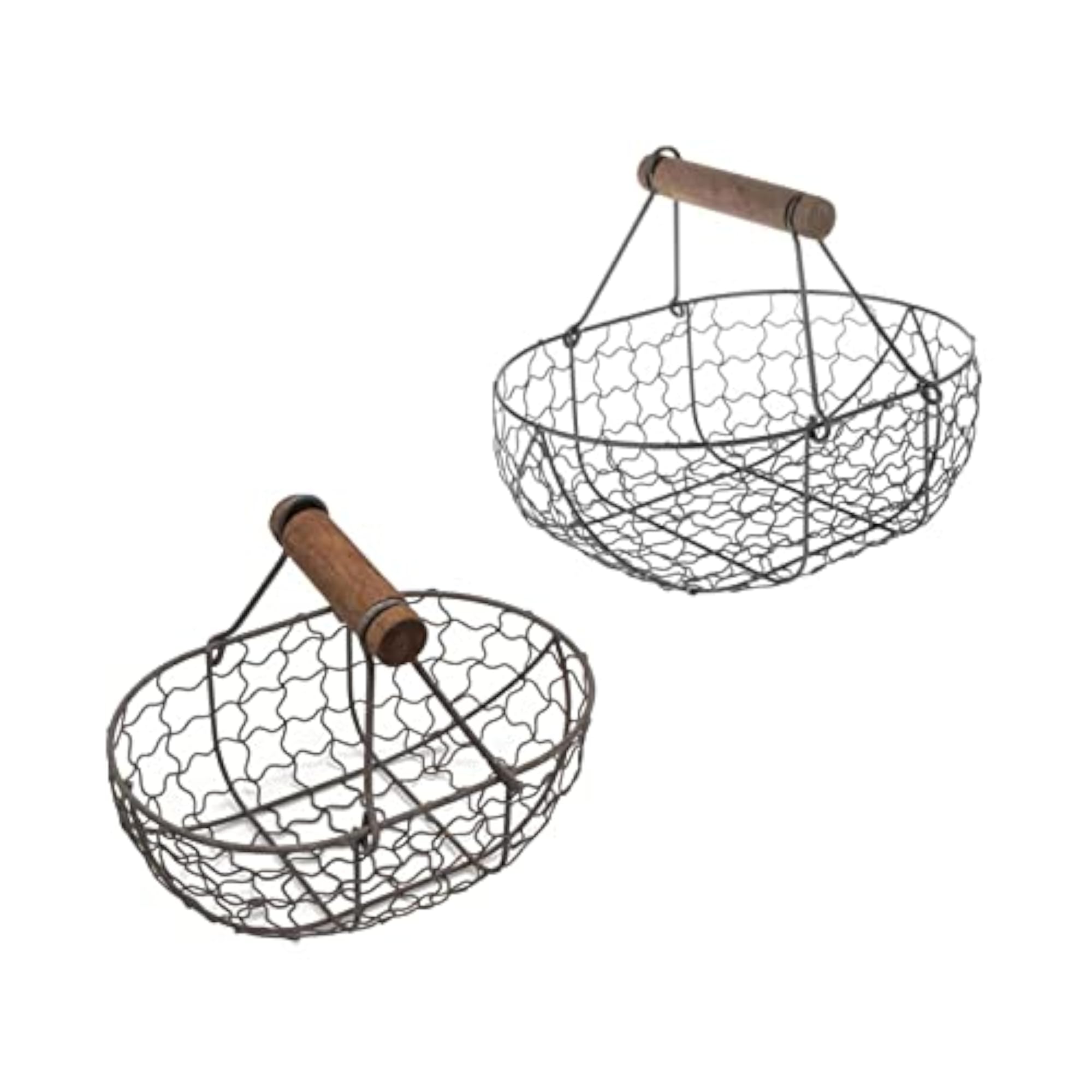 Geometric Fruit Basket Serving Tray in Rustic Metal