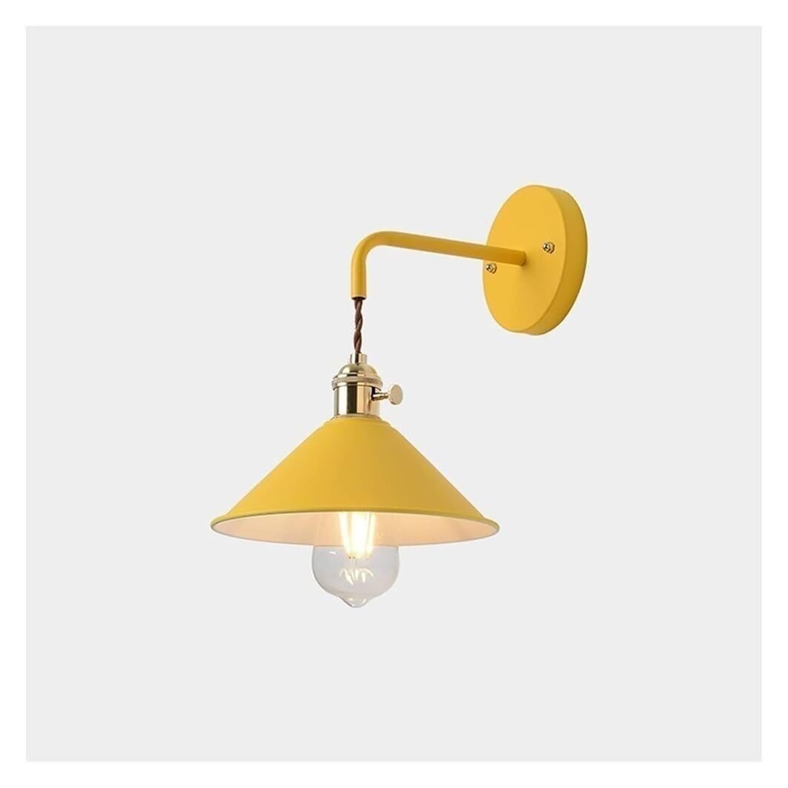 VDOQTLJT Minimalist Wall Sconce European Lamp Modern Bedside Bedroom Reading Light Lamps sconces(Giallo)