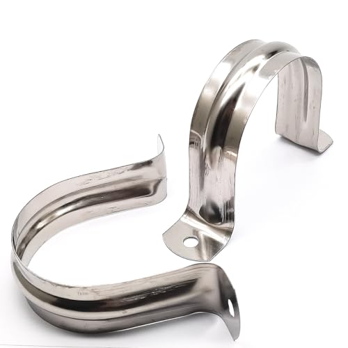 Image of Nge 2.5inch Rigid Pipe Strap Clamp-Two Hole Strap-U Bracket Tube Clip-Stainless Steel Heavy Duty Pipe Fasten Holder-Secures Conduit,10Pcs(76mm)