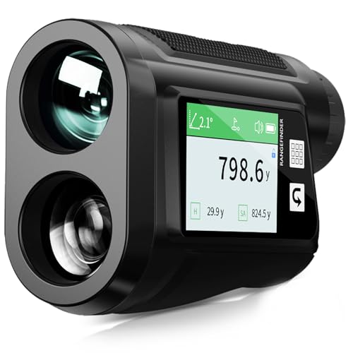 Golf Rangefinder with Voice Announcement & Dual Display 1650 Yards Range Finder for Golf 6-6.5X Magnification with Height & Speed Measurement Multifunctional Outdoor Rangefinder