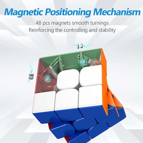 Image of Concept Kart MoYu RS3M 2020 3x3 Magnetic Speed Cube Stickerless - Flagship Cube with Factory Magnets, Dual Adjustment System, Anti-Pop Technology, Smooth Turning for Beginners and Speedcubers