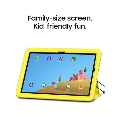 Image of Samsung Galaxy Tab A9+ Plus Kids Edition 11 inch 64GB WiFi Android Tablet, Long Battery Life, Expandable Storage, Thin, Light Design, Durable Puffy Cover, US Version, 2024, Yellow